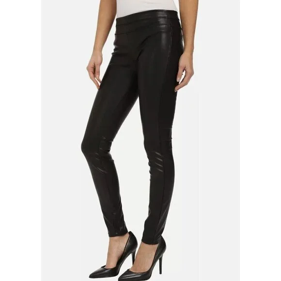 BLANK NYC Black Vegan Leather & Suede Leather Pants Leggings Women's 24 NWTS (k) - Picture 2 of 12